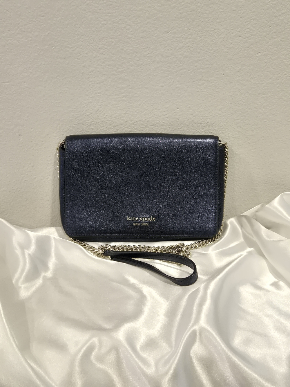 Kate Spade New York Spencer Metallic Navy Glitter Crossbody/Shoulder Bag